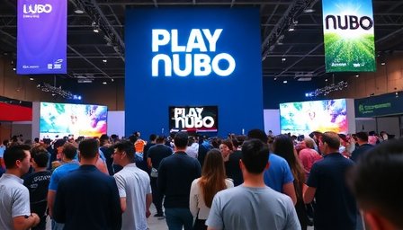 Stand de Play Nubo en convención de gaming, interactuando con la comunidad